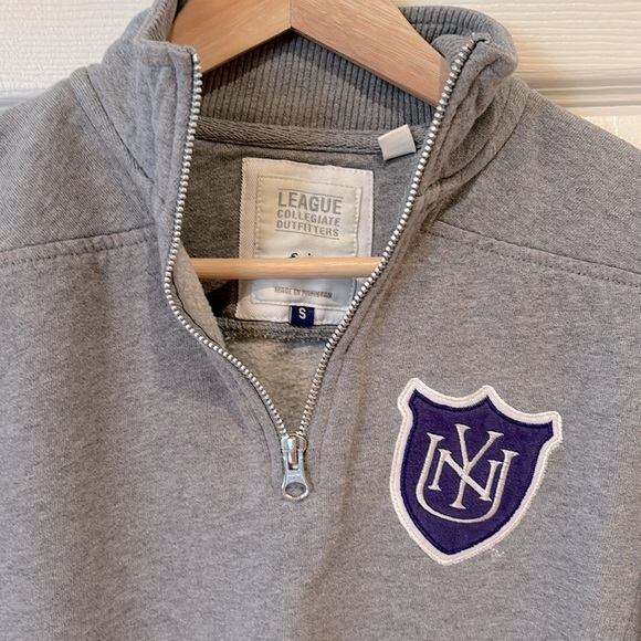 New York University 3/4 Zip Grey Sweatshirt - Picture 3 of 6